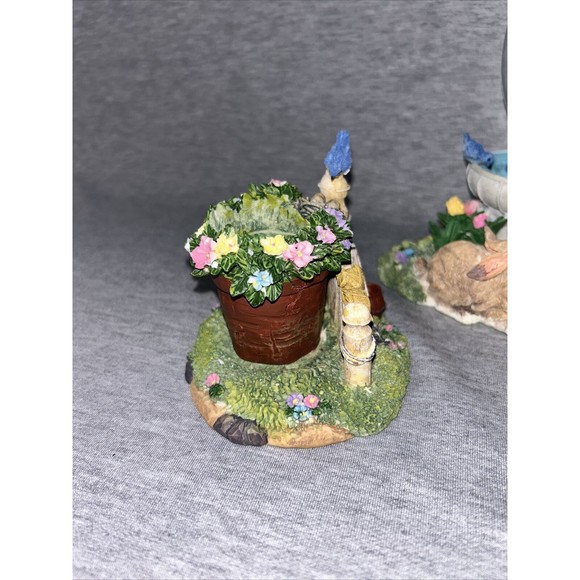 Garden Happy Spring Candle Holders Centerpiece ~ Easter Bunnies Pot Watering Can - Picture 15 of 16